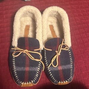 Ralph Lauren Cream natural shearling lamb trim  Slippers